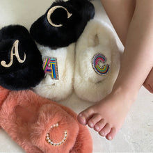 Load image into Gallery viewer, Kids Furry Slides Pink/Orange