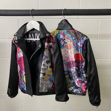 Load image into Gallery viewer, Girls Reversible Leather/Bomber Jacket