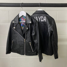 Load image into Gallery viewer, Girls Reversible Leather/Bomber Jacket
